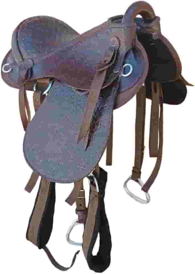 Sela Australiana Cavalgada Luxo marrom para montaria cavalo passeio trabalho lida pronta para uso com arreata