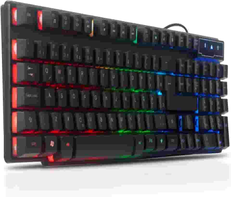 Teclado Gamer Semi Mecanico Para Pc Ps4 Ps5 Xbox Iluminado com Led Qwerty Abnt2 Padrão Brasileiro 12 Teclas Multimidia e Cabo Usb