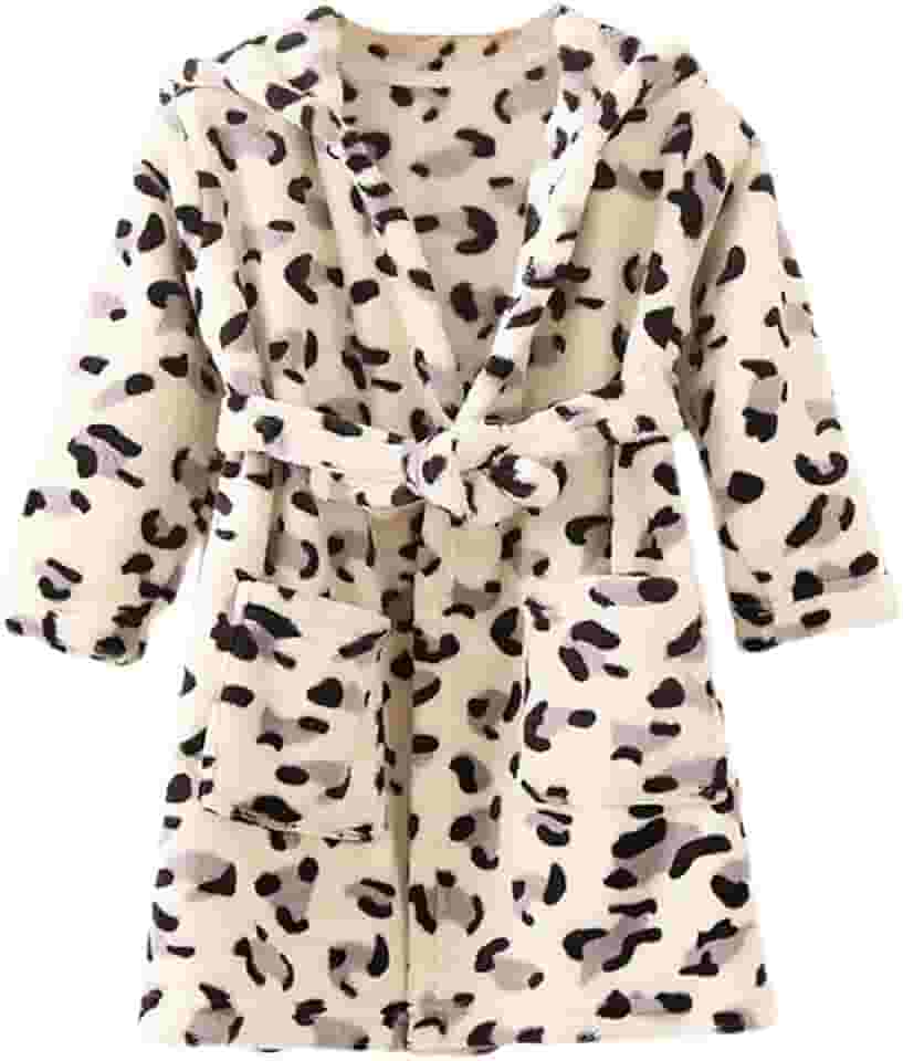 Roupões infantis com capuz para meninos e meninas, roupões de banho de lã macia, vestidos fofos, pretos, 3 anos