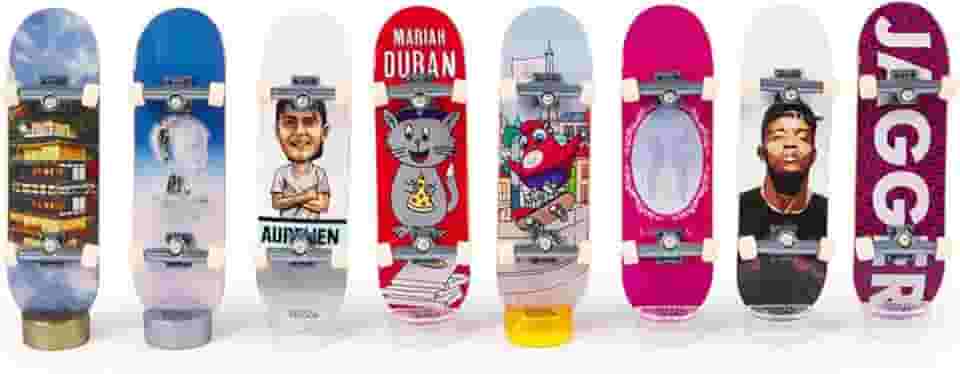 SUNNY, Skate de Dedo, Pacote dos Campeões, Olimpíadas, Tech Deck, Kit com 8 unidades