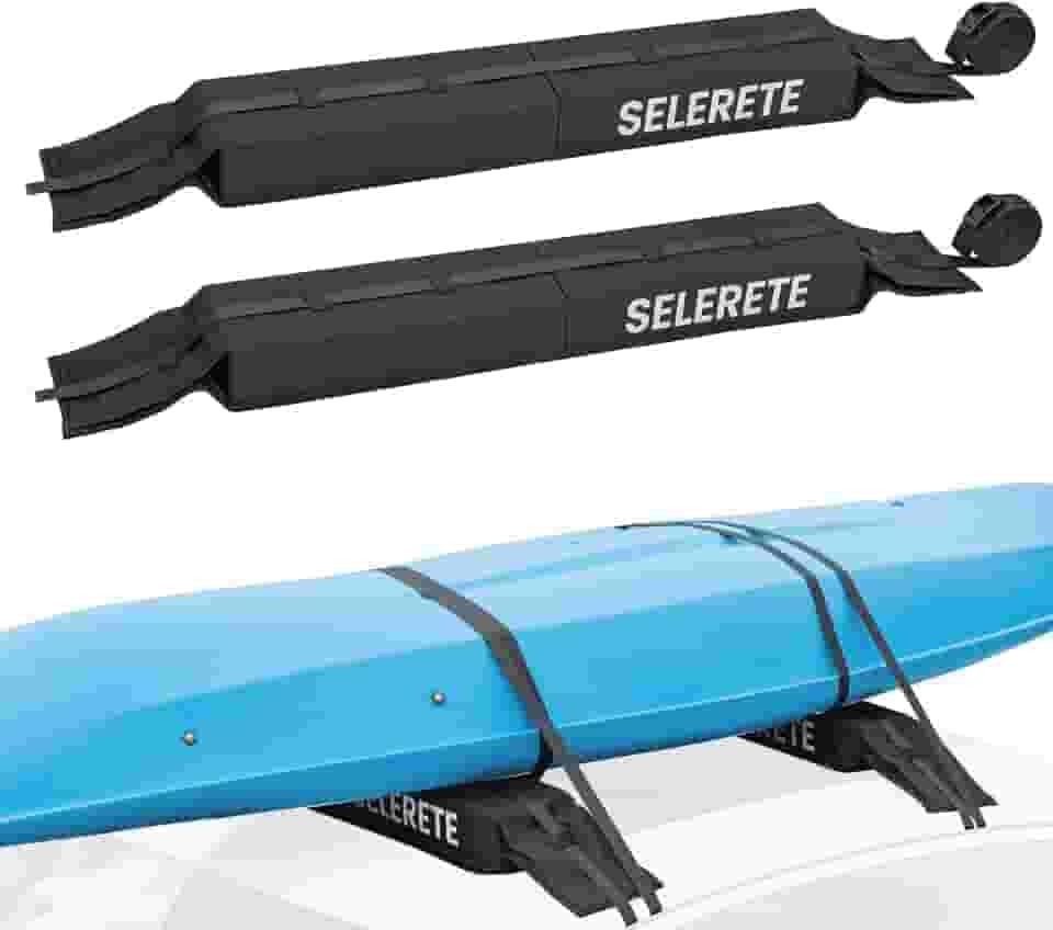 Suporte universal para caiaque macio de carro para prancha de surfe de caiaque SUP com tiras de amarração duráveis de 6 m, 2 cordas de amarrar, 4 tiras de laço rápido