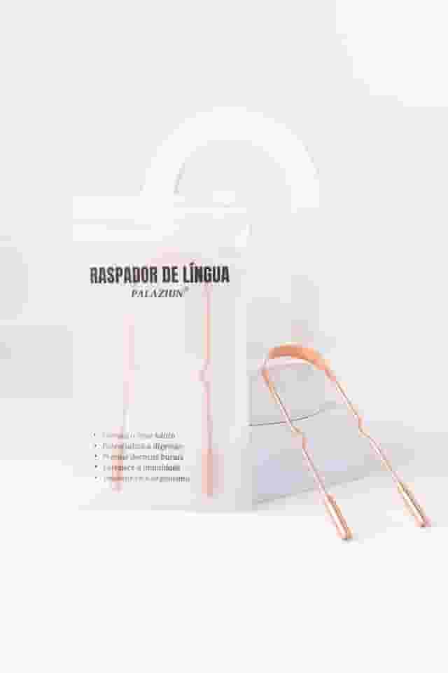 Raspador Limpador de Língua De Cobre 100% Puro Higienizador Palaziun