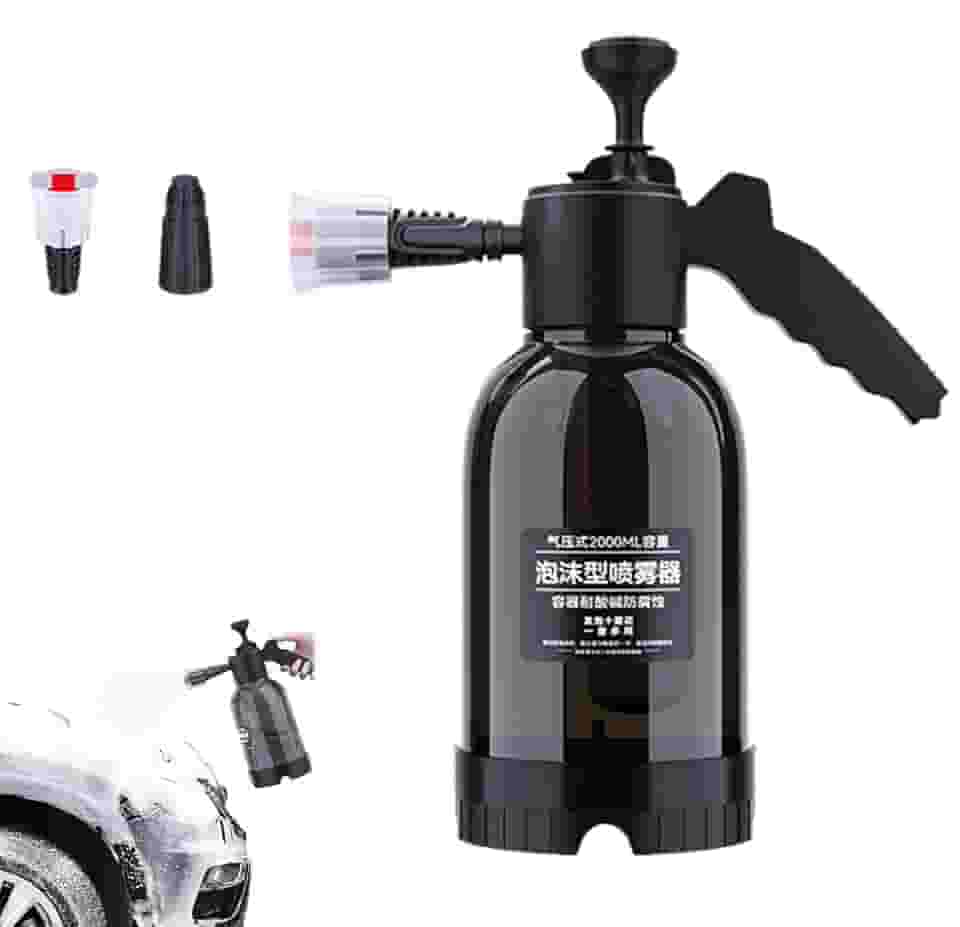Pulverizador de espuma com bomba de 2l, nova atualização, lavagem de carro, pulverizador de bomba de espuma para limpeza doméstica, rega de jardim # preto