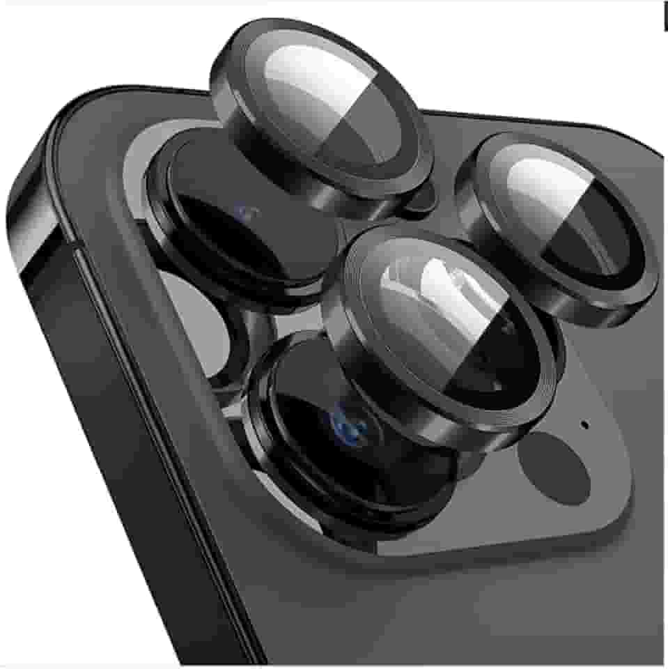 Kit Película Lente De Câmera Compatível Com iphone 11 12 13 14 15 16 Pro Max Liso Preto iphone 13 pro
