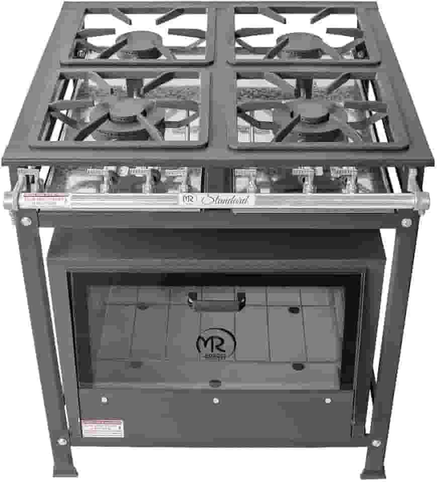 Fogão Industrial 4 Bocas 2 Simples a Gás Baixa Pressão MR Fogões com Forno P5