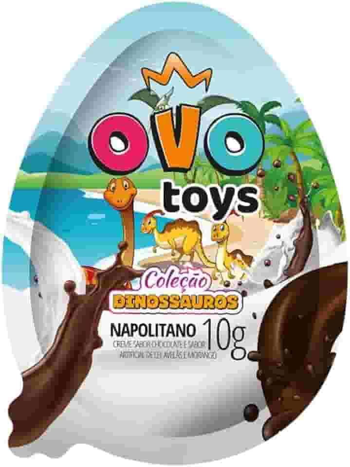 Ovo Toys Surpresa Dinossauros Chocolate Napolitano 12 Unidades