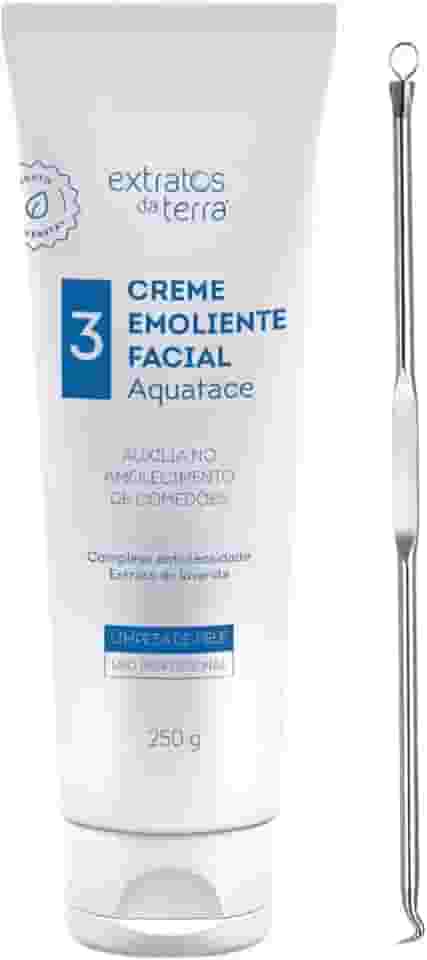 Aquaface Creme Emoliente 250g - Para Amolecimento de Comedões e Extrações + kIT Extrator de Cravos