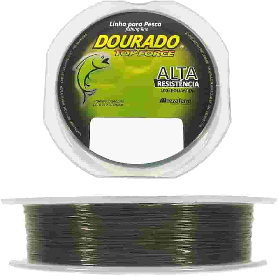 Linha Pesca Monofilamento Mazzaferro Dourado Top Force 300m 0.30mm Verde Oliva