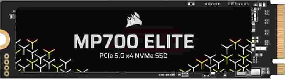 Corsair SSD MP700 Elite 4TB PCIe 5.0 NVMe M.2 – Leitura de até 9.400 MB/s, gravação de 8.100 MB/s, velocidade Gen5 para PC e laptop – Preto