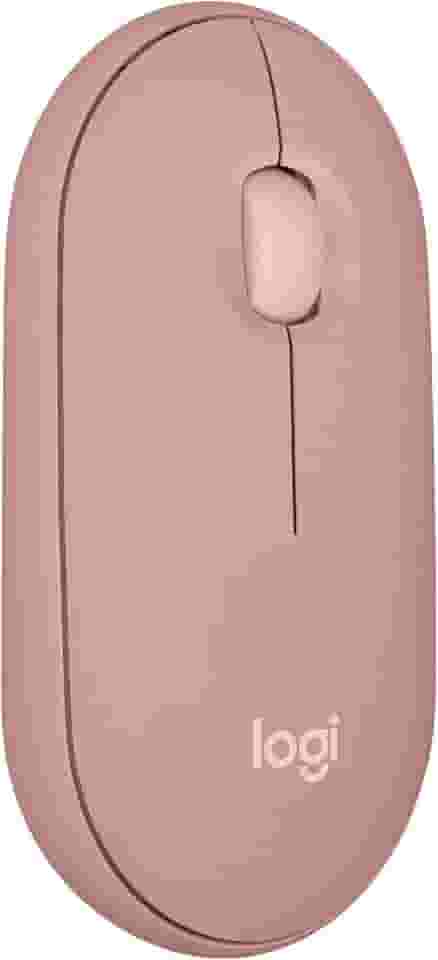 Mouse sem fio Logitech Pebble 2 M350s com Clique Silencioso, Design Slim Ambidestro, Conexão Bluetooth e Pilha Inclusa - Rosa