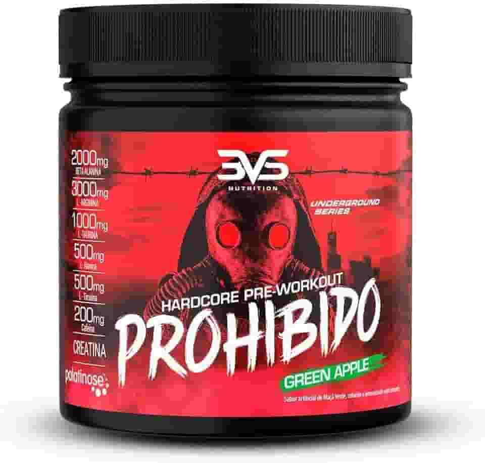 3VS Nutrition Pré Treino Prohibido 360g Sabor Maça Verde