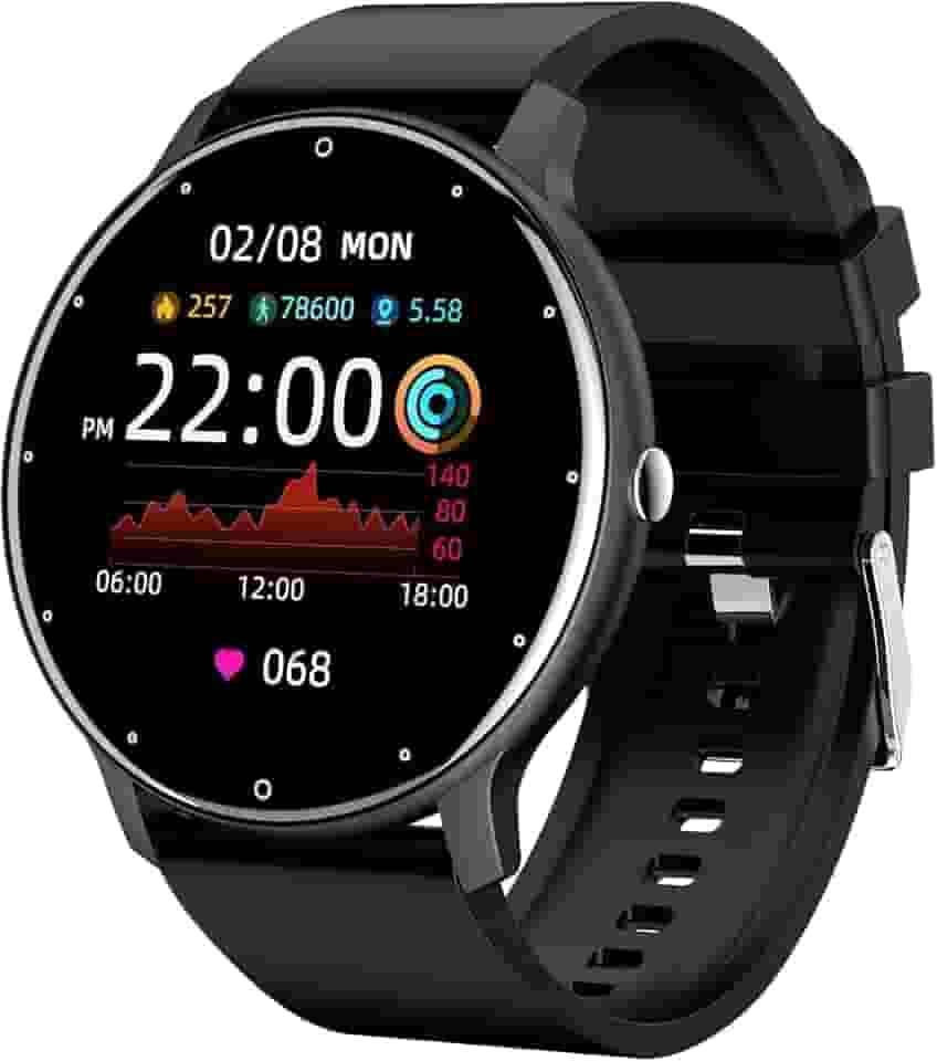 Smartwatch Relógio Inteligente Tela Full Touch 1.28" Resistente à Água IP67 com Faz e Recebe Ligações, Modos Esportivos e Recebimento de Notificações(2 tiras) (preto)