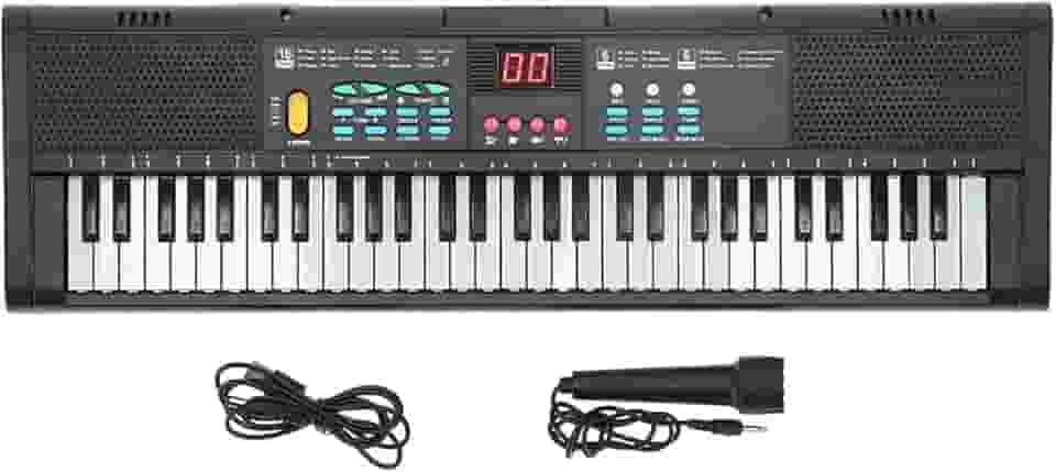 Estink Kids Keyboard Piano 61 Keys Piano Digital Elétrico Com Conectividade USB de Microfone para Crianças e Iniciantes 6 Músicas de Demonstração 16 Tons de karaokê Função