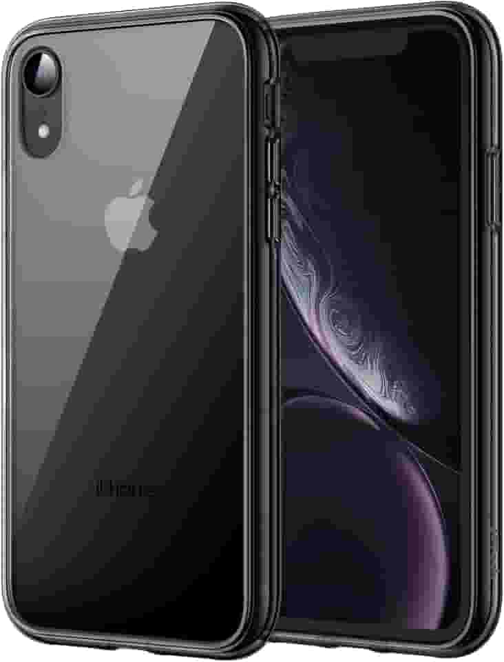 JETech Capa para iPhone XR 6,1 Polegadas, Case Protetora de Telefone à Prova de Choque Não-Amarelecimento, Capinha Parte Traseira Transparente Anti-Riscos (Preto)