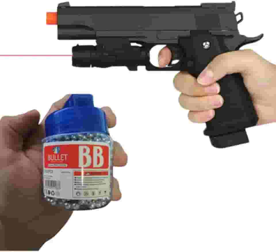 Arma Airsoft com Laser e 1000 BBs para Tiro Esportivo