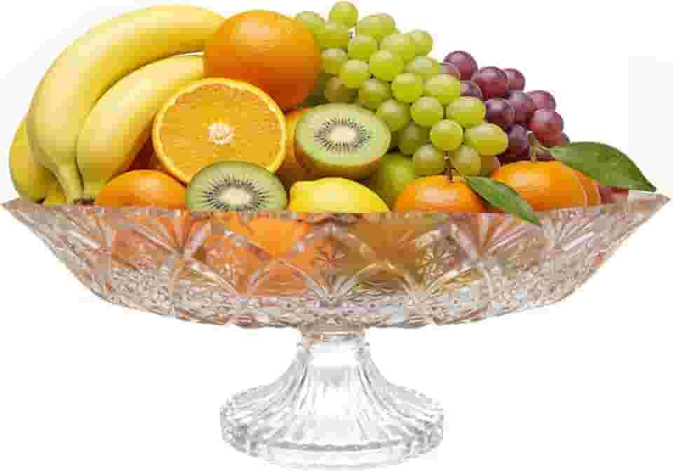 Fruteira Centro De Mesa Vidro de Redondo Resistente Moderna Elegante Luxo Cozinha