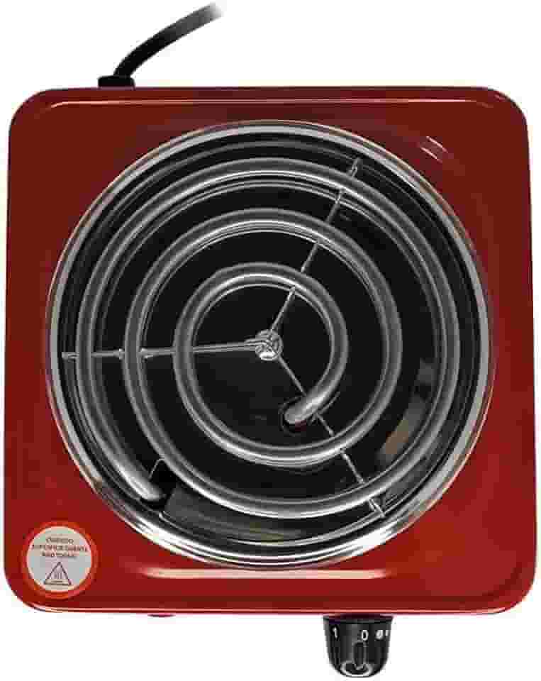 Fogareiro Elétrico Portátil 1000w 1 Boca 220V (VERMELHO)