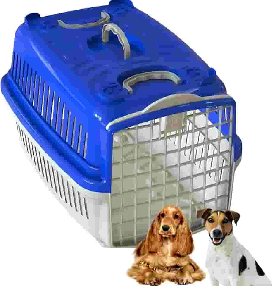 Caixa De Transporte Para Cachorro Médio Porte Avião Pet Shop Veterinário N°4 Azul