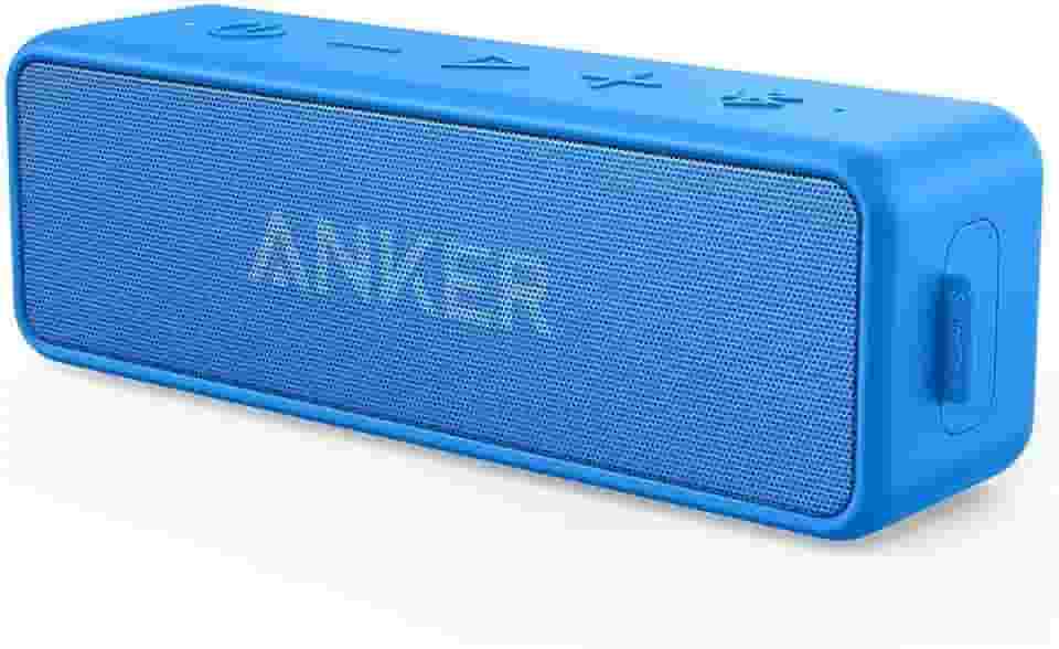 Anker soundcore 2 Caixa de Som Bluetooth Portátil com 12W de Som Estéreo, Bluetooth 5, BassUp, à Prova d'Água IPX7, 24 Horas de Reprodução, Emparelhamento Estéreo Sem Fio, Ideal para Casa e Viagens
