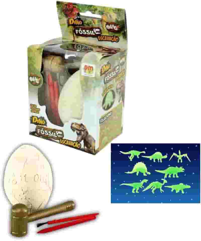 Dino Fóssil Escavação Brinquedo Ovo com Ferramentas Dinossauro Surpresa Científico Infantil Estimula Curiosidade + 3 Anos