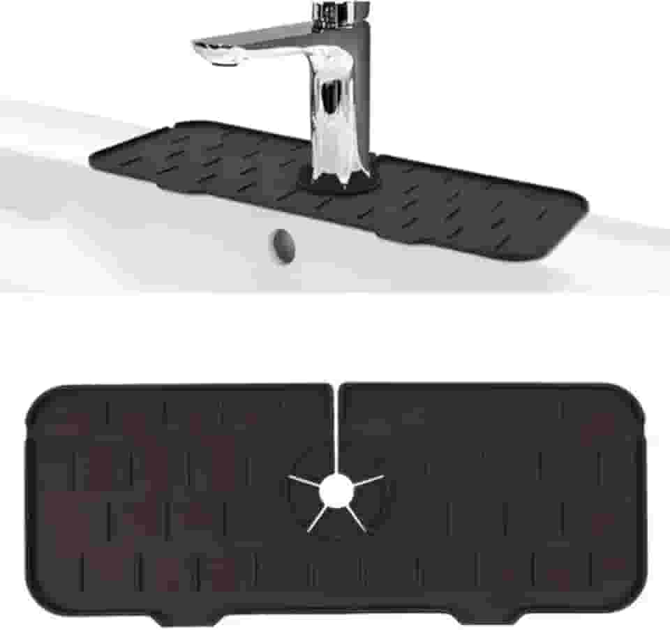 Tapete de Silicone para Pia com Drenagem – Protetor de Respingo, Organizador de Torneira, Suporte para Esponja e Sabão – Antiderrapante e Fácil de Limpar