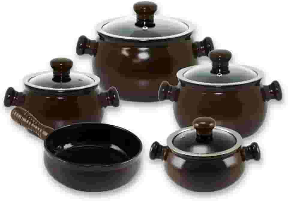 Conjunto de Panelas de Cerâmica Premiere Joy, 5 Peças, Chocolate, Ceraflame