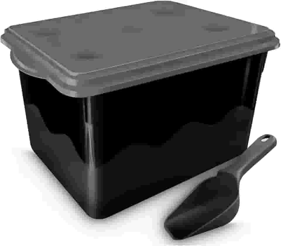 Porta Ração Pote Container Armazenamento 10kg 20 Litros Mecpet (Preto)