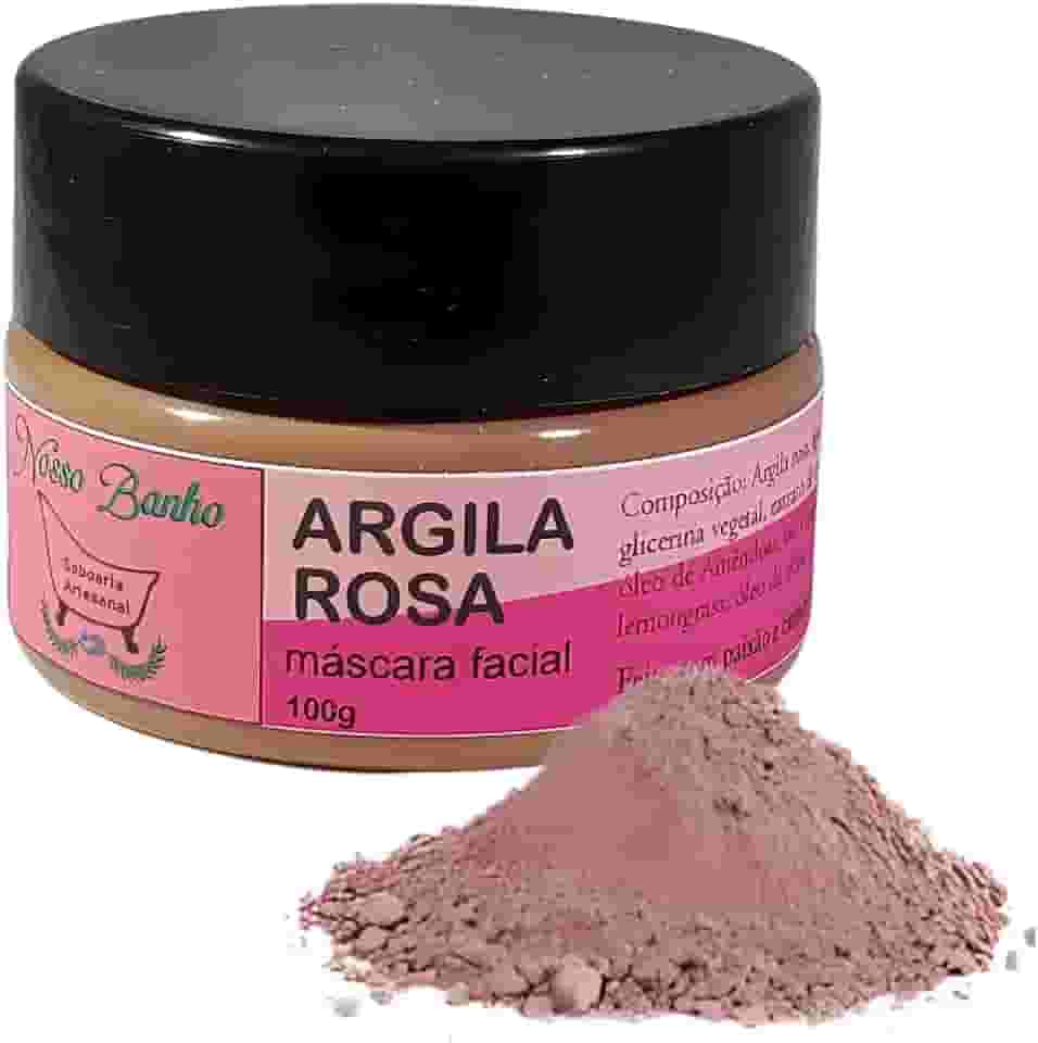 Máscara Facial Argila Rosa Revitalizante Hidratante Clareadora Reduz Irritações