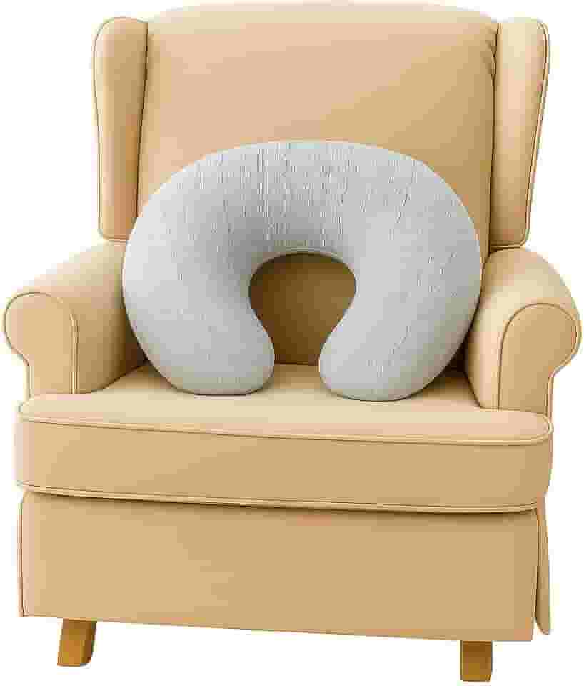 Almofada Para Amamentação Em Tricot Macia Confortável Apoio Ergonômico Para Amamentar Bebê (Areia)