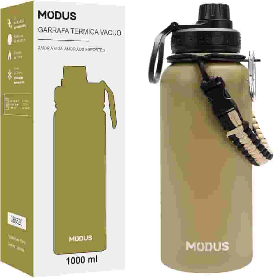 MODUS Garrafa Térmica Esportiva De Aço Inoxidável Com Isolamento A Vácuo De 1000ML (Caqui)
