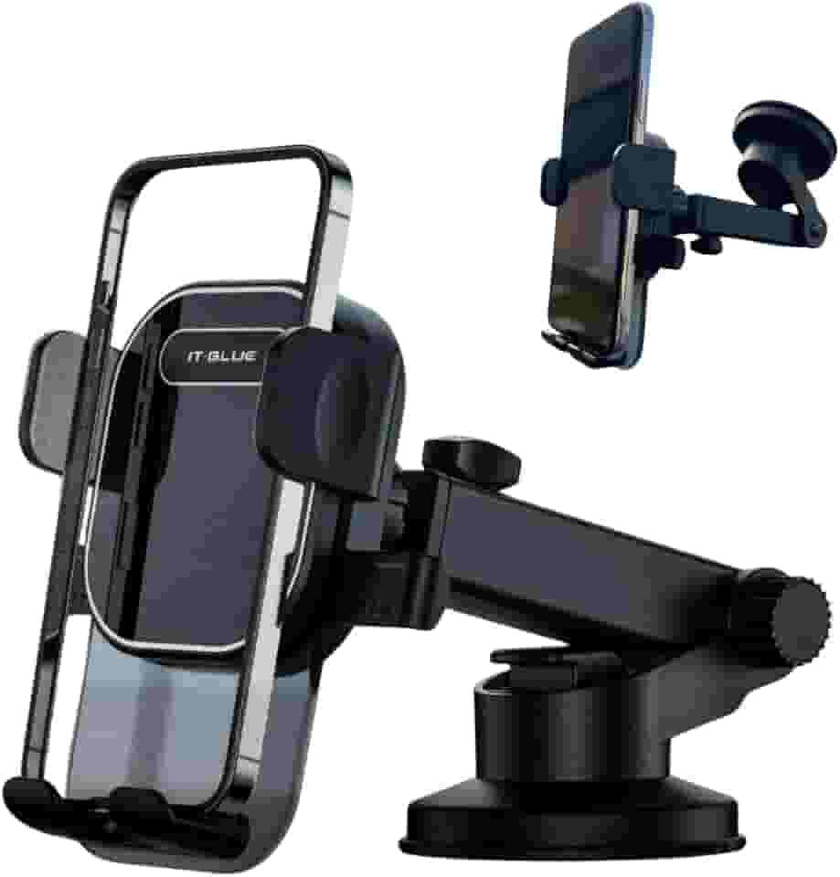 Suporte Celular para Carro, 360°, Antivibração, Antiqueda, Fixação Firme no Vidro e Painel Veicular Automotivo Universal, Compativel com todos os Celulares Apple iPhone Samsung Galaxy - Premium