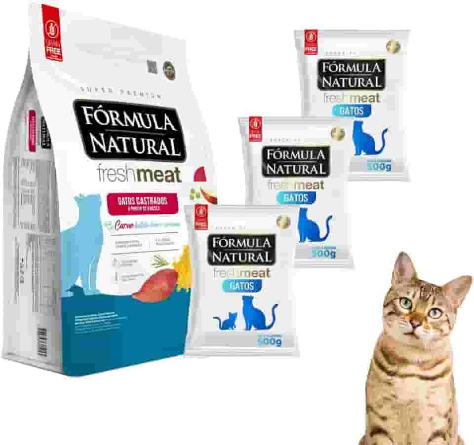 Ração Formula Natural Fresh Meat Super Premium Para Gatos Castrados Sabor Carne, Para Gatos Felinos Adulto De Todos Tamanho 1,5kg