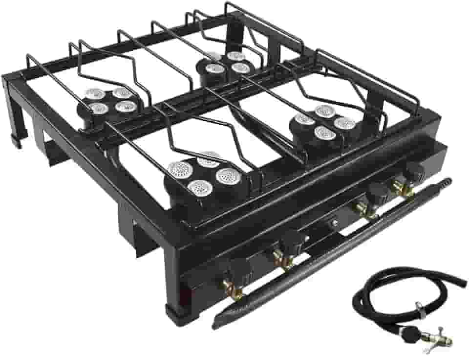 Fogão 4 Bocas A Gás Industrial Alta Pressão Preto Roa