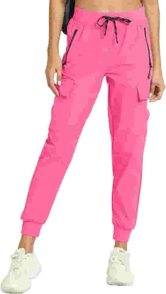 Calça cargo feminina leve de secagem rápida para caminhada, corrida, atlética, casual e ao ar livre
