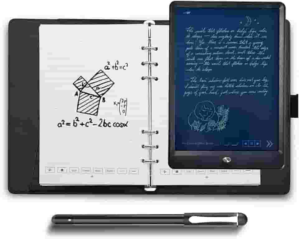 Conjunto de Escrita com Caneta Digital para Notebook Inclui Smartpen Caderno Couro PU A5 Tableta Reutilizável Papel B5 B