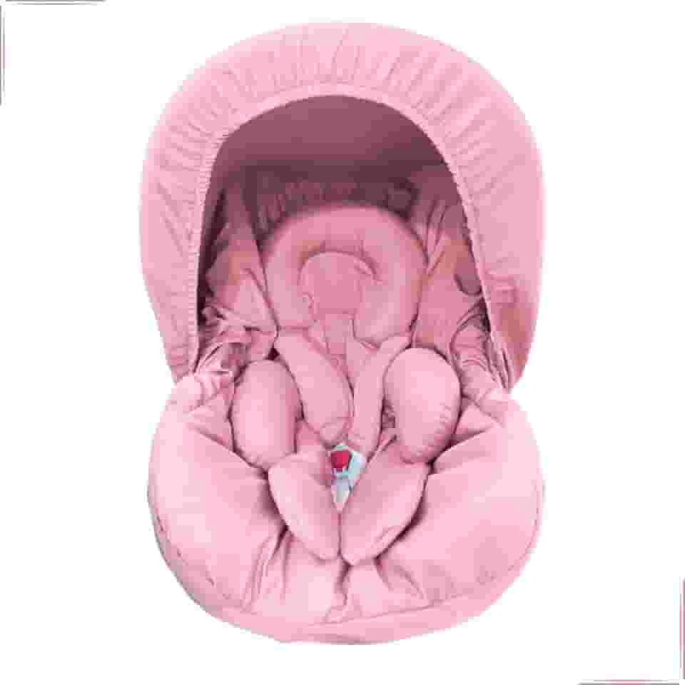 Kit 5 peças para bebê conforto Capa Protetor Cinto Capota Redutor 0-13 kg Galzerano Cosco Burigotto (Rosa)