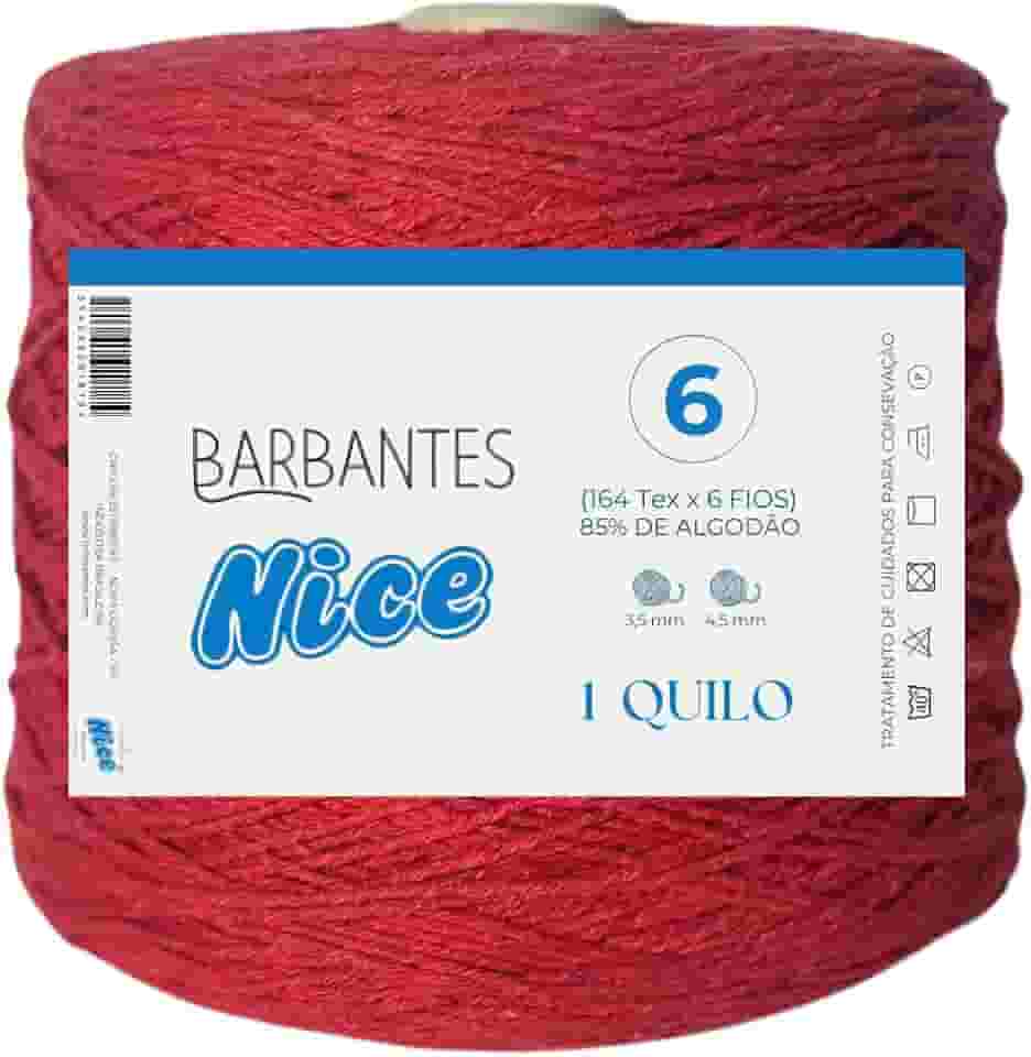 Barbante Parafinado Colorido Para Crochê Fio 6-1kg (VERMELHO)