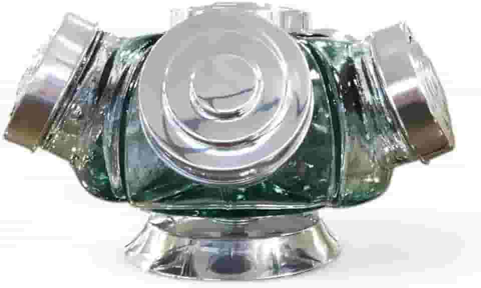 Baleiro Giratório de Vidro e Alumínio 5 Potes Tamanho Médio