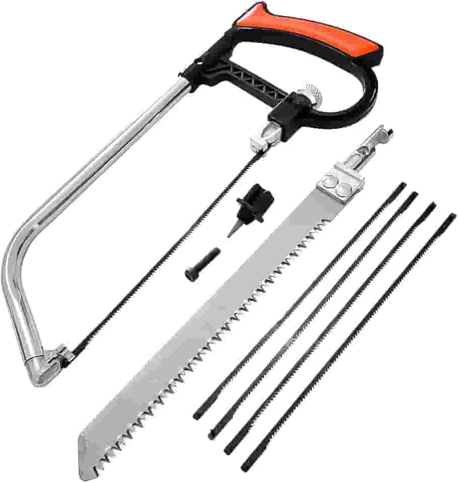 Kit Completo Arco Com 06 Serras Manual Mini Serrote Multifuncional Ajustável p/Vários Materiais Gesso