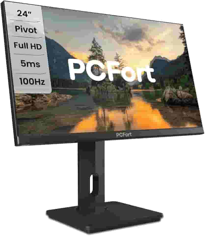 Monitor PCFort T2422 24" 100hz Led Full HD - HDMI - VGA - PIVOT com ajuste de altura
