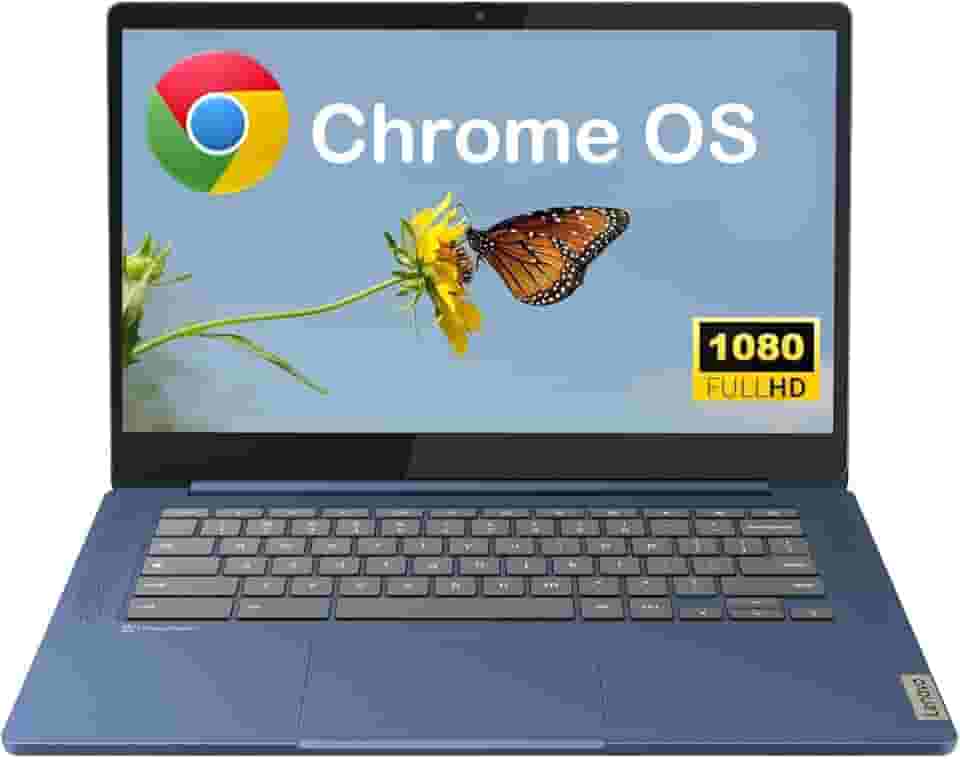 Lenovo IdeaPad Slim 3 Chromebook, tela Full HD de 14 polegadas (1920 x 1080), CPU MediaTek Kompanio 520 de 8 núcleos, 4 GB de RAM, 192 GB (64 GB eMMC + cartão micro SD de 128 GB), Wi-Fi 6, azul abismo