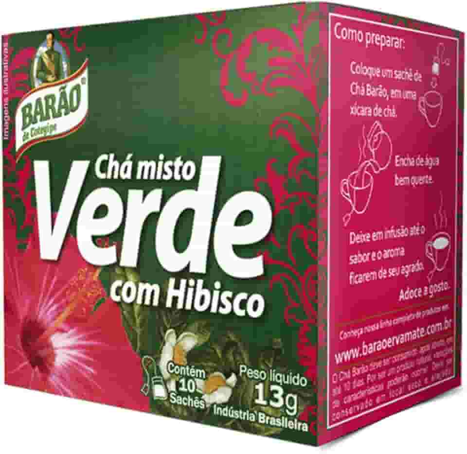 Chá Verde com Hibisco - Barão de Cotegipe -10 Sachês