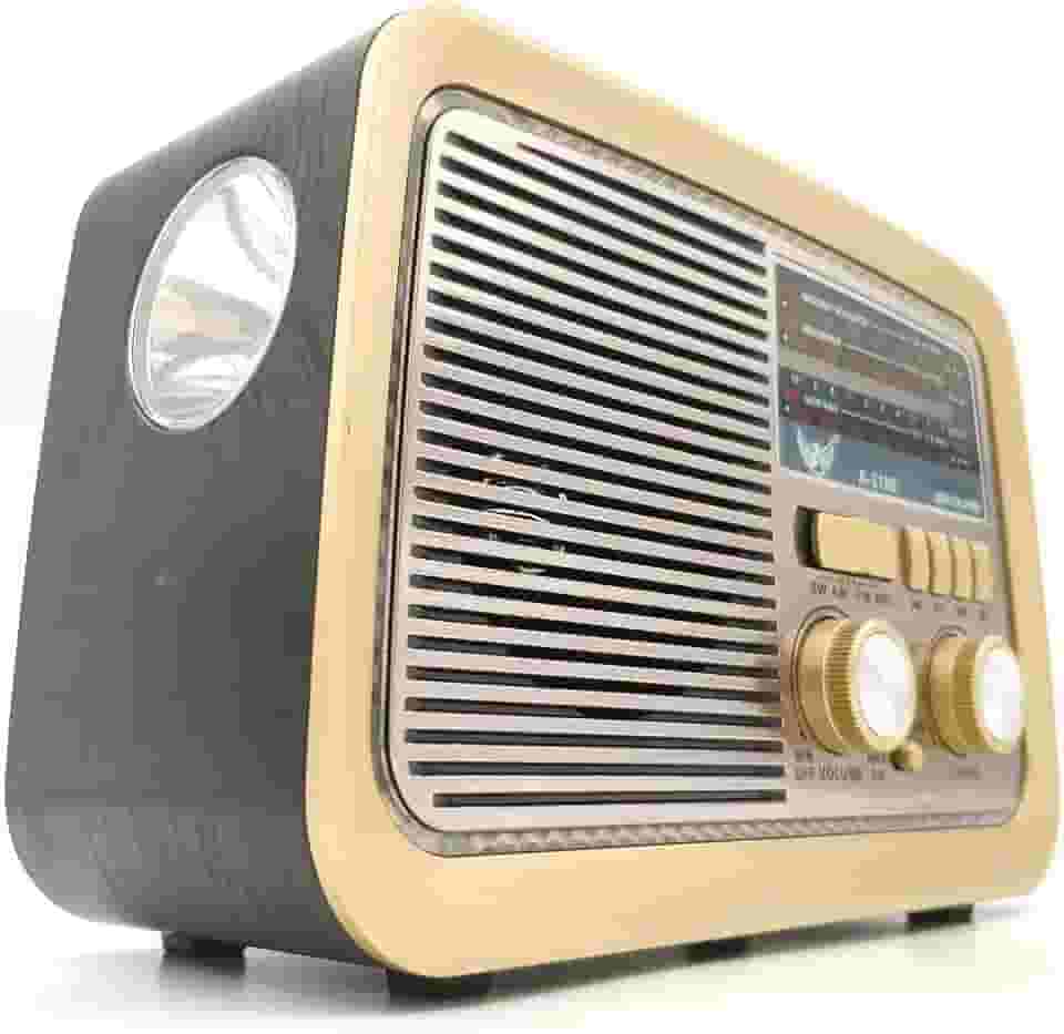 Rádio Retrô Portátil Mp3 Usb Cartão Sd Am Fm C/bluetooth (Preto)