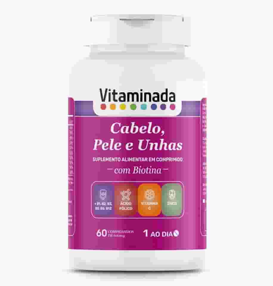 Biotina - Cabelo, Pele E Unhas C/ 60 - Vitaminas C, B1, B2, B3, B5, B6, B7(Biotina), B9(Ácido Fólico), B12, Zinco