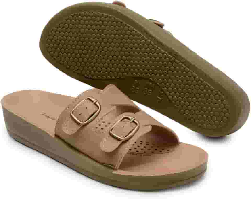 Sandália Ortopédica Feminina Conforto Dores Nos Pés Original (AREIA, BR, Adulto, Numérico, 37)