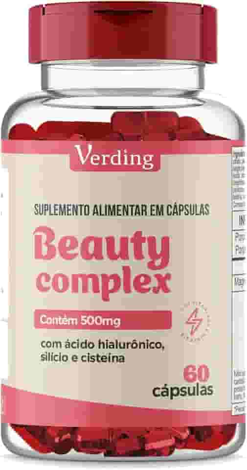 Beauty Complex Verding, 500mg, 60 Cápsulas, Com Ácido Hialurônico, Silício e Cisteína