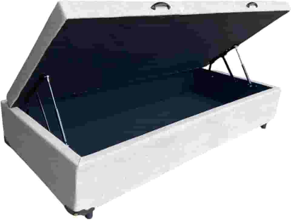 Cama Box Baú Solteiro Linhão Bege Com Pistão A Gás - Estrutura Reforçada - Imperium do Sono