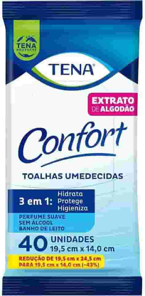 Tena Confort, Toalha Umedecida para Banho de Leito Compacta, 40 unidades