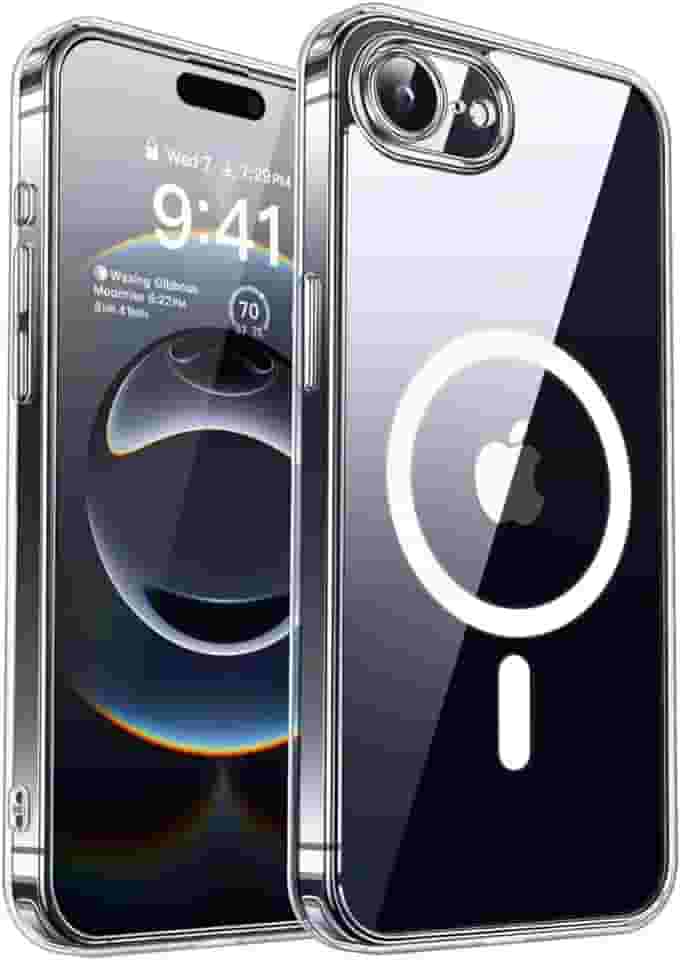 FIT IT Capa Magnética para iPhone 16e, Compatível com MagSafe, TPU Slim, Proteção para Câmera, Transparente (Transparente)