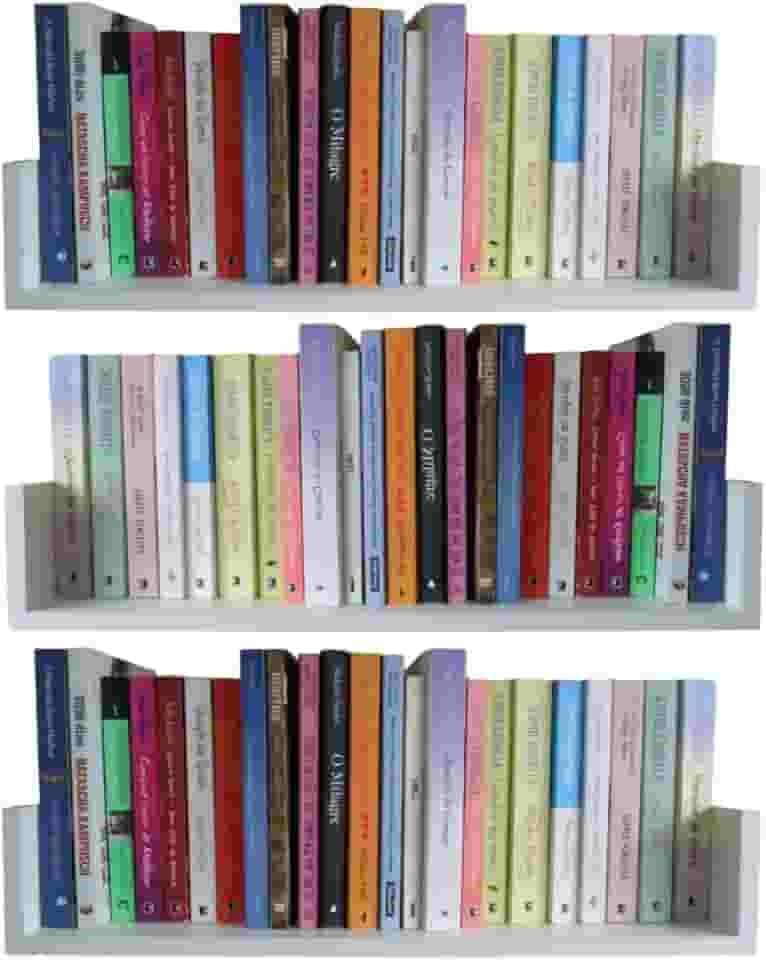 3 Prateleiras 60cm x 20cm x 11,5cm para livros e decoração - MDF Branco